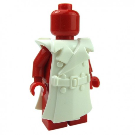Lego Minifig Custom Accessories Brick Warriors Trench Coat White Brick Warriors Trench Coat White, Lego Minifigure Scale Trench Coat