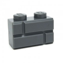 Lego Accessoires Brique 1x2 Modified (with Masonry Profile) DARK BLUISH GRAY (La Petite Brique)