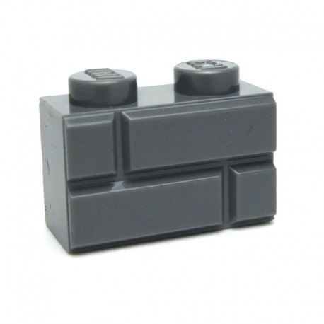 LEGO Lot of 4 Dark Bluish Gray 1x2 Masonry Profile Bricks 