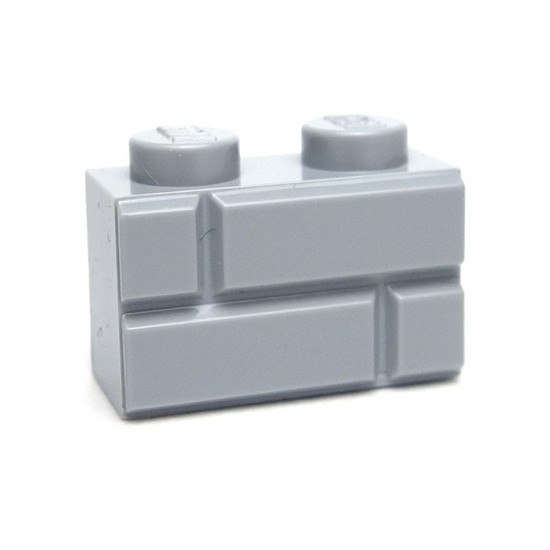 ☀️100x NEW LEGO 1x2 LIGHT BLUISH GRAY Modified Masonry Profile Bricks 98283 BULK