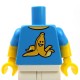 LEGO - Dark Azure Torso T-shirt with Yellow Grinning Banana Peel, Yellow Arms with Dark Azure Short Sleeves﻿