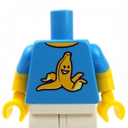 LEGO - Torse Minifigure - T-shirt avec une banane (Dark Azur)