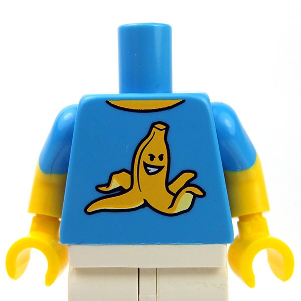 Lego Authentique Figurine torse bleu et blanc torse avec imprimé bleu 