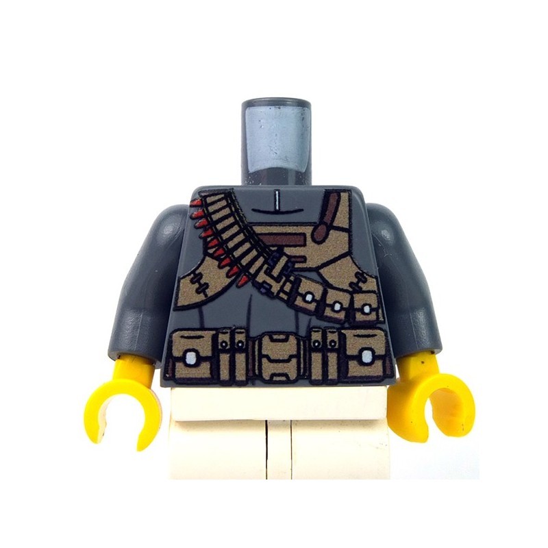 Lego Minifigure TAN Torso with AMMO BELT Bullets Pattern Soldier Military