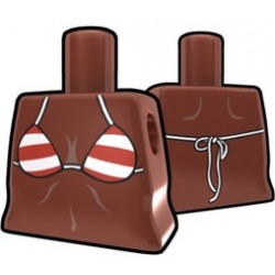 Arealight - Brown Curved Torso with Red Stripe Bikini