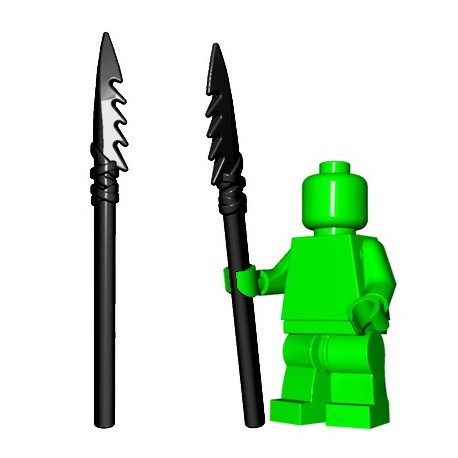 Lego Accessoires Minifig Custom BrickWarriors - Lance en Os (Noir)