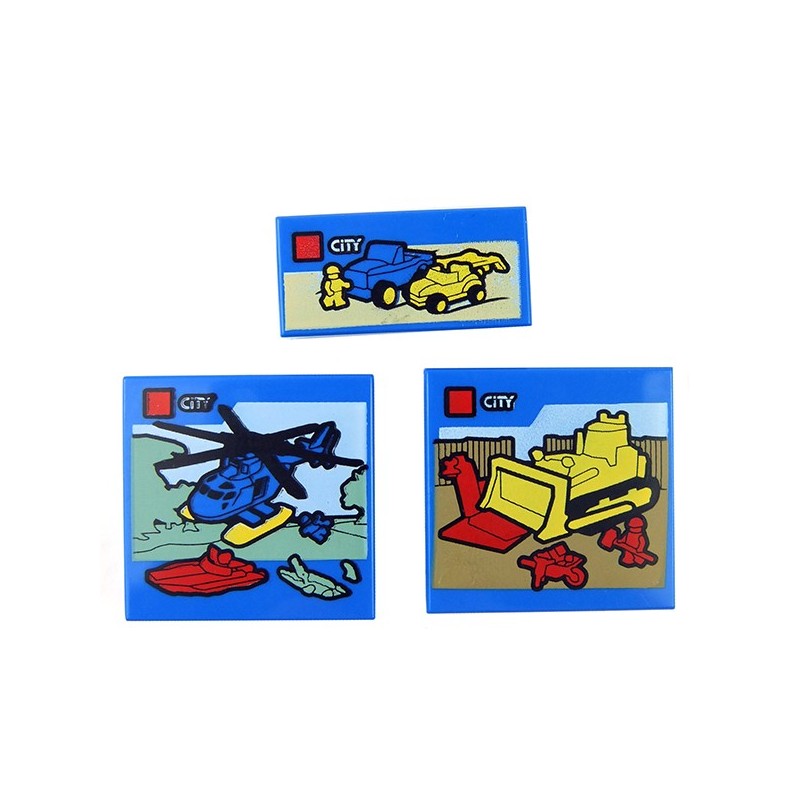 Lego Accessories Minifig Blue City Box sets Tile 2x2 & 1x2