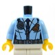 Lego Accessoires Minifig - Torse - Police cravate, radio, insigne (Bright Light Blue)