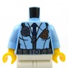 Lego - Bright Light Blue Torso Police Jacket, Tie, 'POLICE' on Back