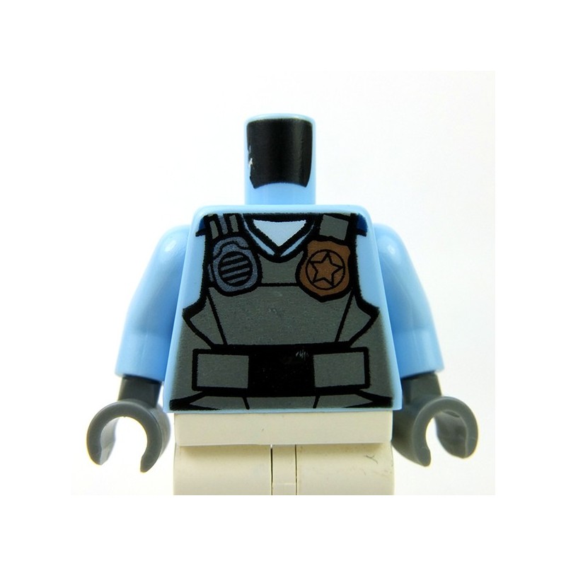 Lego Dark Bluish Gray Torso Armor Vest w// Silver Print NEW