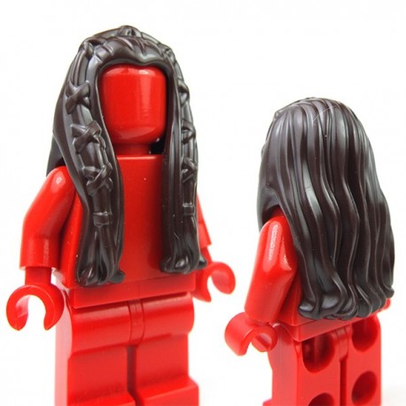 Dark Brown Beard Minifig LEGO Braided with Hair in Back