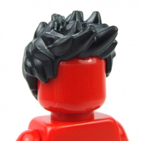 Lego Accessoires Minifig - Cheveux en l'air (Noir)