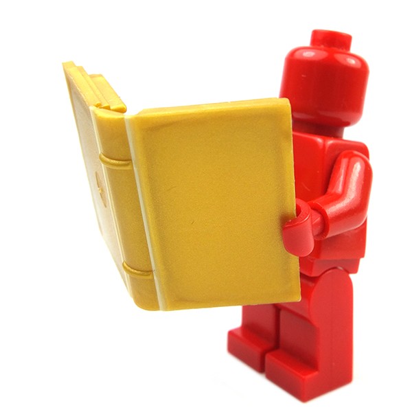 LEGO - Pearl Gold Minifigure Utensil Book with Diary /& Lock Pattern Sticker