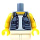 Lego - ﻿Sand Blue Torso Shirt Torn Off Sleeves, Jolly Roger Back, Arm with Tattoo Left