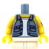 Lego - ﻿Sand Blue Torso Shirt Torn Off Sleeves, Jolly Roger Back, Arm with Tattoo Left