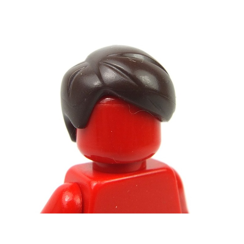 LEGO Black Minifig Hair Short Smooth Combed Sideways Part Right