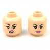 Lego Minifigure - Tête féminine chair 15 (double visage)