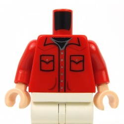 Lego - ﻿Red Torso Shirt Button Down with Pockets and Silver Buttons & Black Undershirt﻿