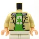 Lego - Tan Torso Jacket over Sweatshirt with Gray Hood over Bright Green Shirt, Recycling Logo