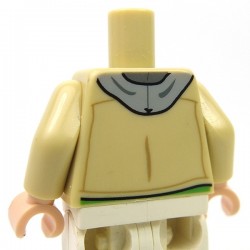 Lego - Tan Torso Jacket over Sweatshirt with Gray Hood over Bright Green Shirt, Recycling Logo