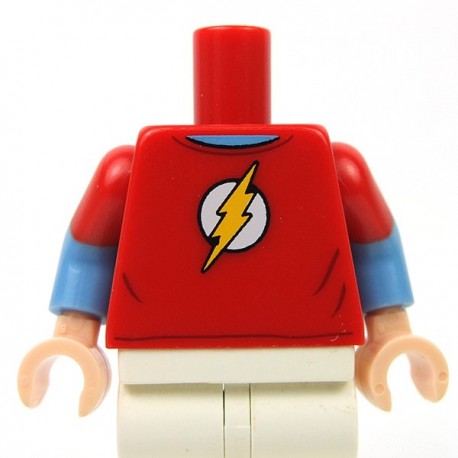 Lego Acessories Minifig Red Torso Lightning T-Shirt Short with Yellow Sleeves with Red Bolt