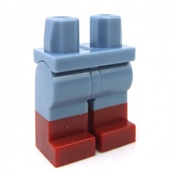 Lego Accessoires Minifig - Lego - Jambes avec bottes rouges foncées (Sand Blue)