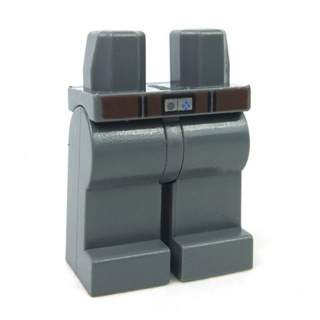 Lego New Black Minifig Legs Dark Bluish Gray Coattail Brown Belt Silver Key D518 