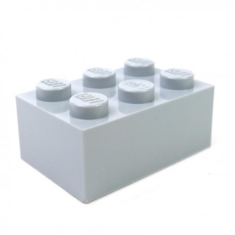 LEGO - Brique 2x3 (Light Bluish Gray)