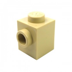 LEGO - Brique modifiée 1x1 avec 1 tenon sur le coté (Beige)