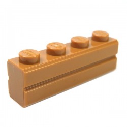 LEGO - Brique 1x4 Modified (with Masonry Profile - Medium Dark Flesh)