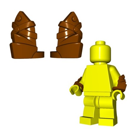 Lego Minifig BrickWarriors - Brassards en Cuir (Marron - la paire)