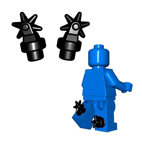 BrickWarriors Lego Custom Minifig Spurs (Black - Pair﻿)﻿