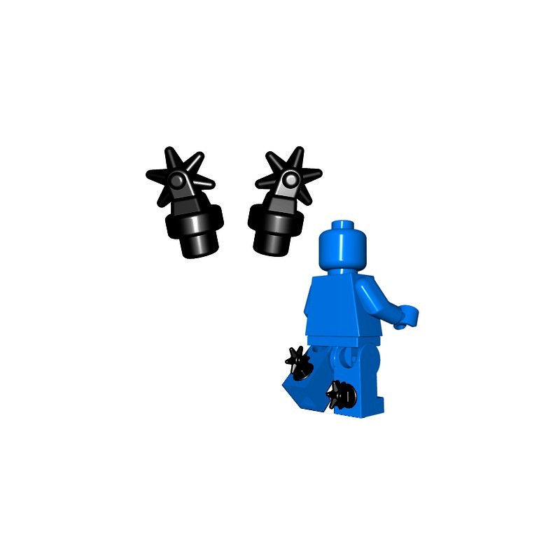 BrickWarriors Lego Custom Minifig Spurs (Black - Pair﻿)﻿