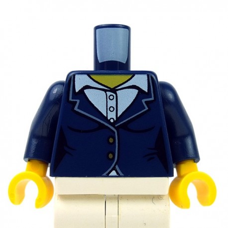 Lego Minifig - Torse - Veston féminin avec chemise à col blanc﻿ (Dark Blue)