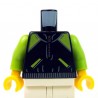 Lego - ﻿Black Torso Jacket, Lime Shoulders, Zipper, Lime Pockets