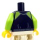 Lego Minifig - Torse - Veste noire, fermeture éclair, poches