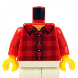Lego - ﻿Red Torso Plaid Flannel Shirt, Collar & 5 Buttons