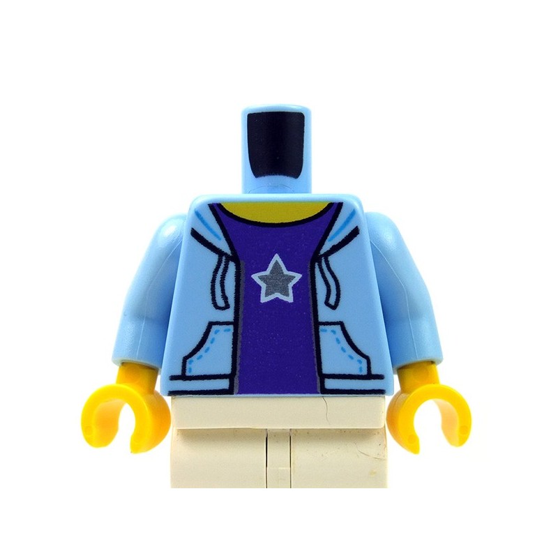 Lego Acessories Minifig ﻿﻿﻿﻿﻿Bright Light Blue Torso Hooded Sweatshirt