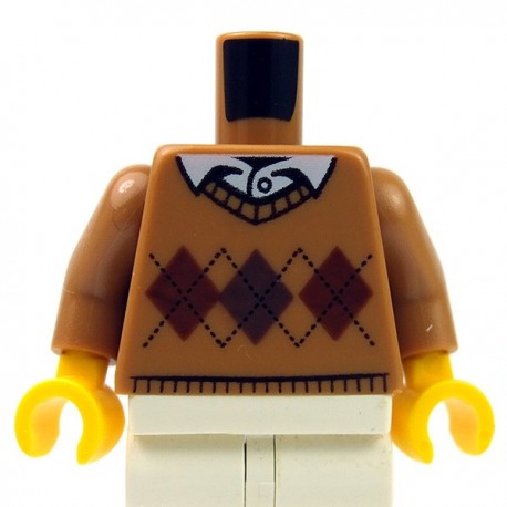 Lego Minifig - Torse - Sweat Argyle﻿ (Medium Dark Flesh﻿)