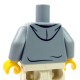 Lego Minifig - Torse - Sweat à capuche ouvert avec des cordons (Light Bluish Gray)