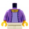 Lego - ﻿Medium Lavender Torso Female Open Jacket 4 Buttons, Necklace, Lavender Shirt