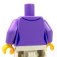 Lego Minifig - Torse - Veste ouverte avec 4 boutons, pendentif en argent, chemise lavande