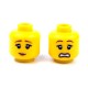 LEGO Minifigure - Tête féminine jaune 15 (Double Visage)