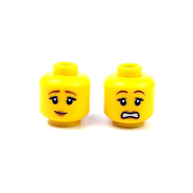 LEGO HEAD FEMALE SMILEY BROWN EYEBROWS FOR MINIFIGURE NEW