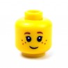 LEGO - Yellow Minifig, Head Black Eyelashes, Brown Eyebrows, Freckles
