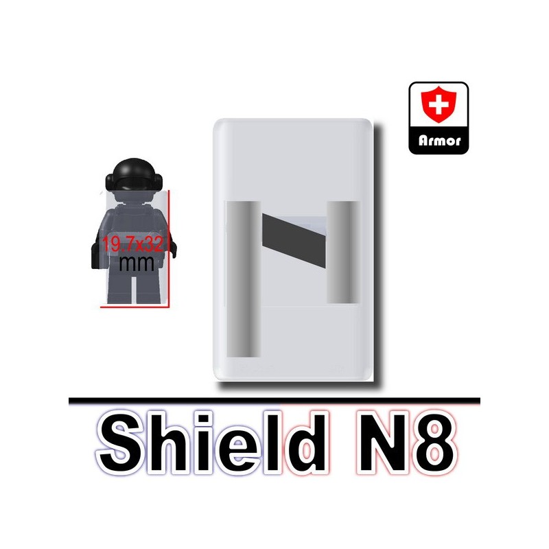 SWAT Shield N4 Riot Shield compatible with toy brick minifigures  Police W205 