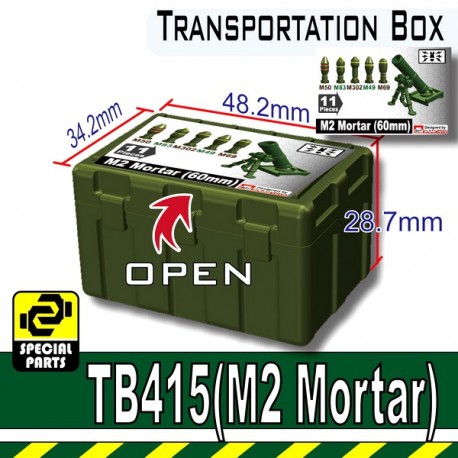 Lego Si-Dan Toys - Transportion Box TB415 (Vert Militaire - M2 Mortar)