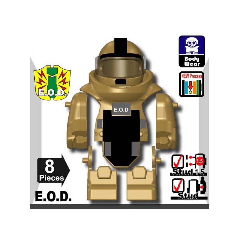 BH12-3 W231 Army Modular Sandbags compatible with toy brick minifigures Tan 