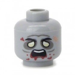 Lego Custom Minifig Co. - Tête - Zombie (Light Bluish Gray)