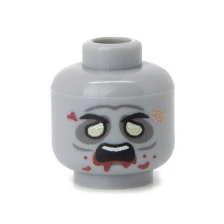 Lego Custom Minifig Co. - Tête - Zombie (Light Bluish Gray)